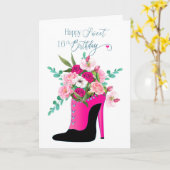 Verjaardag Sweet 16th Flowers in High Heel Shoe Ca Kaart (Gele Bloem)