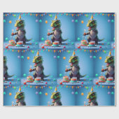 Verjaardag T-Rex Cadeaupapier (Vlak)