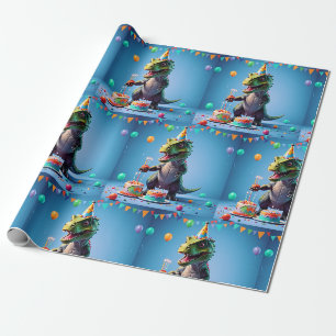 Verjaardag T-Rex Cadeaupapier
