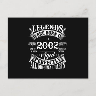 Verjaardag T-shirt  Legends geboren in 2002 Briefkaart