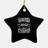 Verjaardag T-shirt Legends geboren in 2002 Keramisch Ornament (Achterkant)