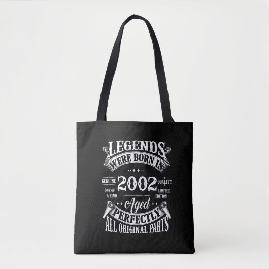 Verjaardag T-shirt  Legends geboren in 2002 Tote Bag (Voorkant)
