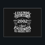 Verjaardag T-shirt Vintage Legenden Geboren in 200 Briefkaart<br><div class="desc">Het beste verjaardagscadeau voor jongen en meisje die in 2002 zijn geboren. Een beperkte editie,  speciaal ontworpen voor uw zoon en dochter! Bekijk onze collectie</div>