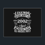 Verjaardag T-shirt Vintage Legenden Geboren in 200 Briefkaart<br><div class="desc">Het beste verjaardagscadeau voor jongen en meisje die in 2002 zijn geboren. Een beperkte editie,  speciaal ontworpen voor uw zoon en dochter! Bekijk onze collectie</div>