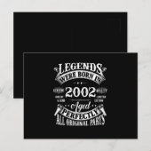 Verjaardag T-shirt Vintage Legenden Geboren in 200 Briefkaart (Voorkant / Achterkant)