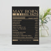 verjaardag t-shirts mei geboorte kaart (Staand voorkant)