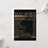 verjaardag t-shirts mei geboorte kaart (Voorkant / Achterkant in situ)