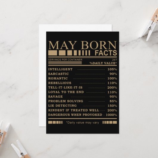 verjaardag t-shirts mei geboorte kaart (Voorkant / Achterkant in situ)