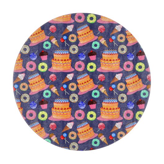 Verjaardag taart gebak patroon ontwerp snijplank (Voorkant)