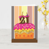 Verjaardag - Taart met kaars 21 - 21e verjaardag G Kaart (Gele Bloem)