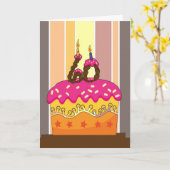 Verjaardag - Taart met kaarsen 60 - 60ste verjaard Kaart (Gele Bloem)