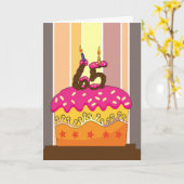 Verjaardag - Taart met kaarsen 65 - 65ste verjaard Kaart (Gele Bloem)