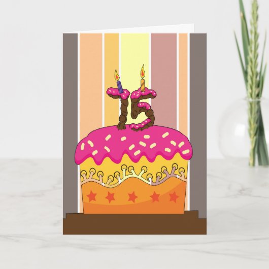 Verjaardag - Taart met kaarsen 75 - 75ste verjaard Kaart (Voorkant)