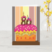 Verjaardag - Taart met kaarsen 80 - 80ste verjaard Kaart (Gele Bloem)