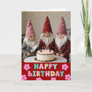 Verjaardag Taart Snijden met je Gnomies Kaart