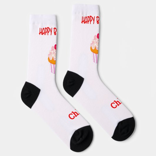 Verjaardag Taartje Gepersonaliseerd met Naam  Sokken (Rechts)