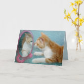 Verjaardag Tabby Kat Wordt Ouder Humor Kaart (Gele Bloem)