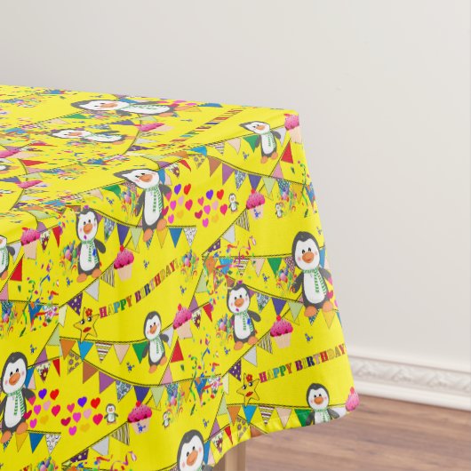 Verjaardag Tafelkleed Pinguïn (Voorbeeld)