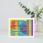 Verjaardag talen briefkaart (Staand voorkant)