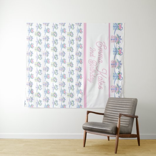 Verjaardag Tapestry Achtergrond - Cadeauthema Wandkleed (In Situ (horizontaal))