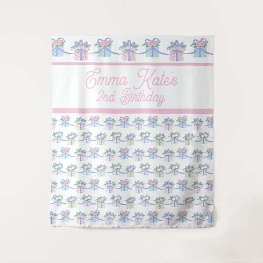 Verjaardag Tapestry Achtergrond - Cadeauthema Wandkleed (Voorkant)