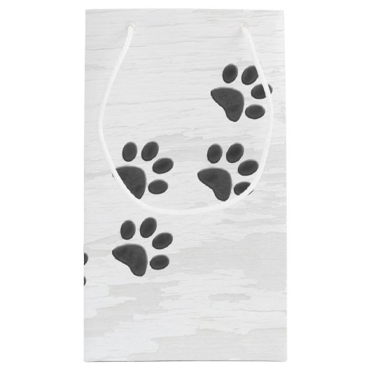 Verjaardag Tartan Plaid Paw Print Klein Cadeauzakje (Achterkant)