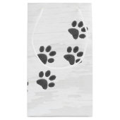 Verjaardag Tartan Plaid Paw Print Klein Cadeauzakje (Achterkant)