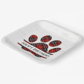 Verjaardag Tartan Plaid Paw Print Papieren Bordje (Gebogen)