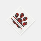 Verjaardag Tartan Plaid Paw Print Servet (Hoek)