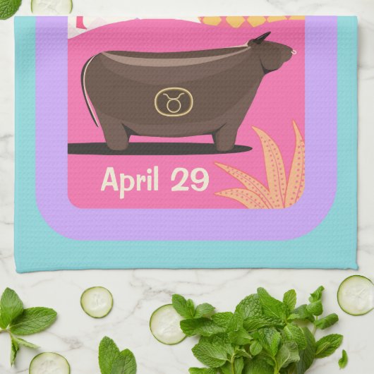  Verjaardag Taurus Zodiac Theedoek (Gevouwen)