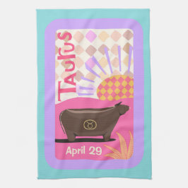  Verjaardag Taurus Zodiac Theedoek