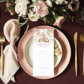 Verjaardag Tea Party Elegante Pastel Menu