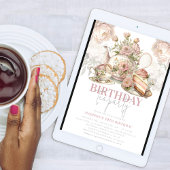 Verjaardag Tea Party Floral Elegant Kaart