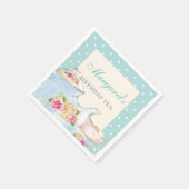 Verjaardag Tea Party gepersonaliseerde polka dot Servet (Hoek)