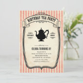 Verjaardag Tea Party Uitnodigingen (Staand voorkant)