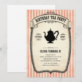 Verjaardag Tea Party Uitnodigingen (Voorkant / Achterkant)