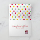 Verjaardag Teckel Cartoon Polka Dot Kaart (Binnen)