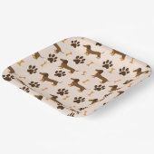 Verjaardag teckel hond papieren bordje (Gebogen)