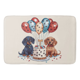 Verjaardag teckel honden badmat