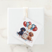 Verjaardag teckel honden bedankjes labels (In situ)