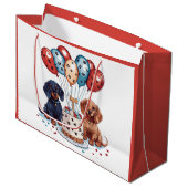 Verjaardag teckel honden groot cadeauzakje (Voorkant Gekanteld)