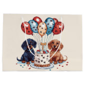 Verjaardag teckel honden groot cadeauzakje (Achterkant)