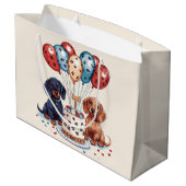 Verjaardag teckel honden groot cadeauzakje (Achterkant Gekanteld)