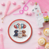 Verjaardag teckel honden papieren bordje (Feest)