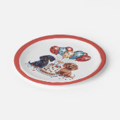 Verjaardag teckel honden papieren bordje (Gekanteld)