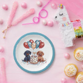 Verjaardag teckel honden papieren bordje (Feest)