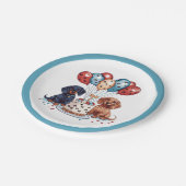 Verjaardag teckel honden papieren bordje (Gekanteld)