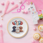 Verjaardag teckel honden papieren bordje (Feest)