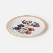 Verjaardag teckel honden papieren bordje (Gekanteld)