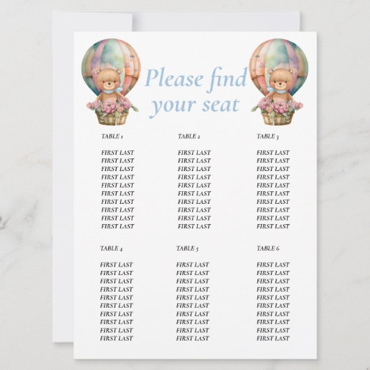 Verjaardag Teddy Ballon Kaart (Voorkant)